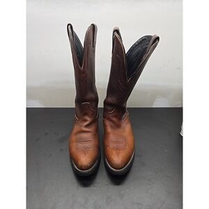 Mens Tony Lama VM7005 Brown Leather Pull On Cowboy Western Boots Size 9 D
